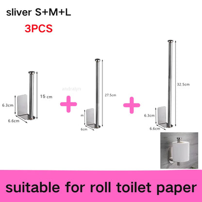 Adhesive Toilet Paper Holder Wall Mount Bathroom Silver