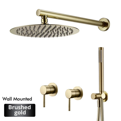 Rainfall Shower Rose Gold Wall Mounted Bathroom Shower