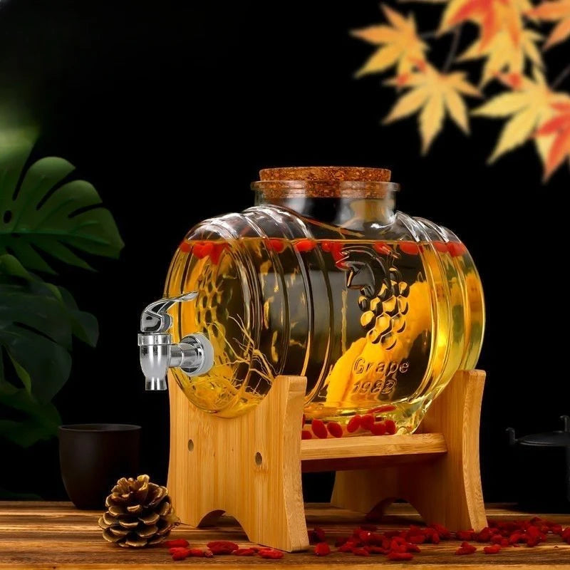 Special Glass Wine Bottle Faucet Fruit Wine Ginseng