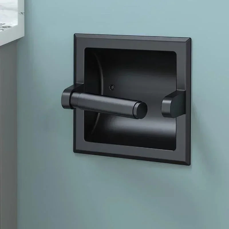 Black Metal Toilet Paper Holder Recessed Toilet Paper