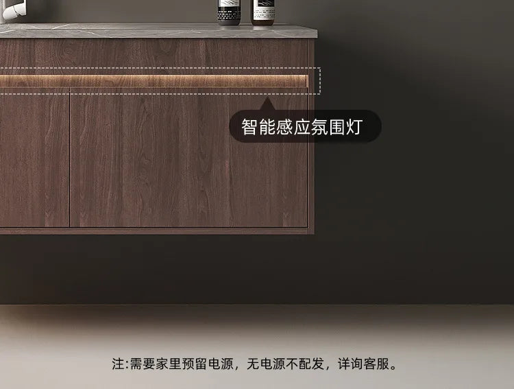 Light Luxury Bathroom Cabinets Rock Slab Integrated Washbasin