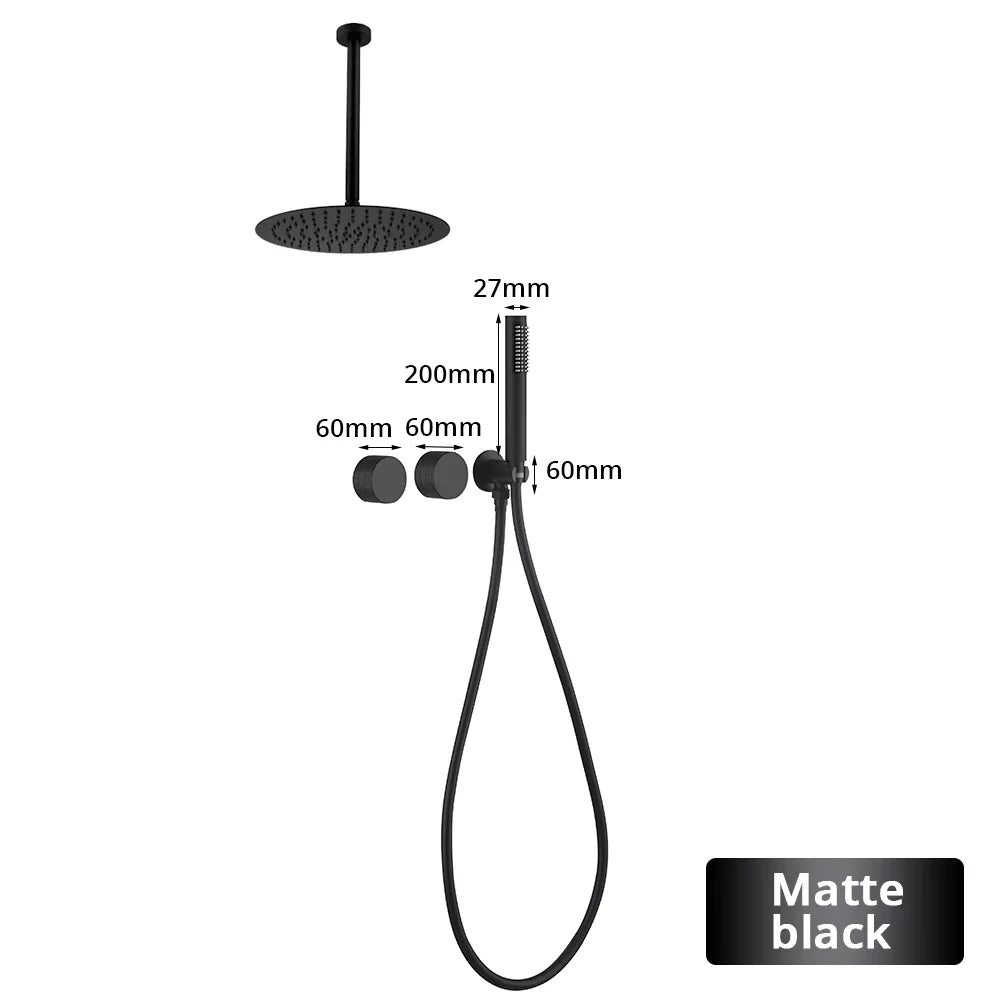 Ceiling Arm Shower Faucet Ways Bathroom Tap Embedded