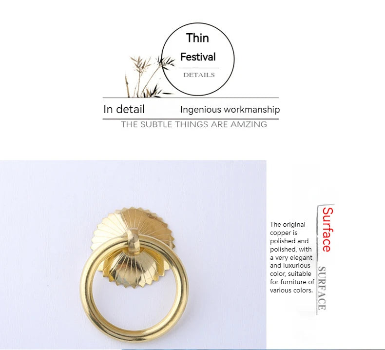 Chinese Medicine Cabinet Circular Ring Tea Can Pull