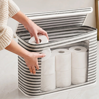 Foldable Toilet Paper Holder Lid Large Capacity Space-Saving