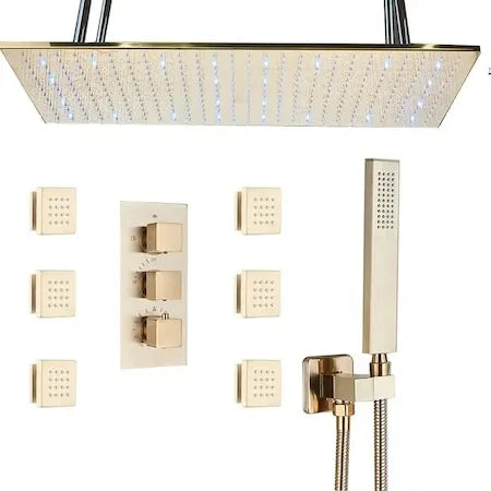 Luxury Bathroom Shower Faucet Led Rainfall/Waterfall Shower Head