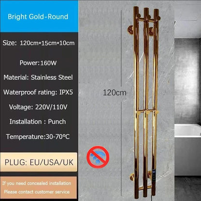 Oxg 3-Bar Electric Heated Towel Rack Timer Wall