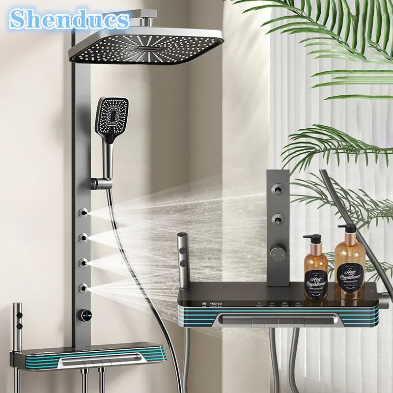 Back Spray Piano Digital Bathrooom Shower System Cold