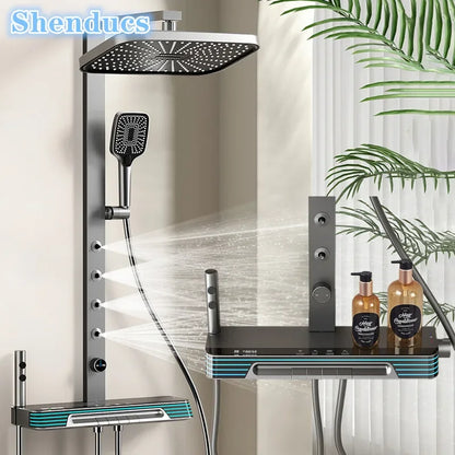 Back Spray Piano Digital Bathrooom Shower System Cold