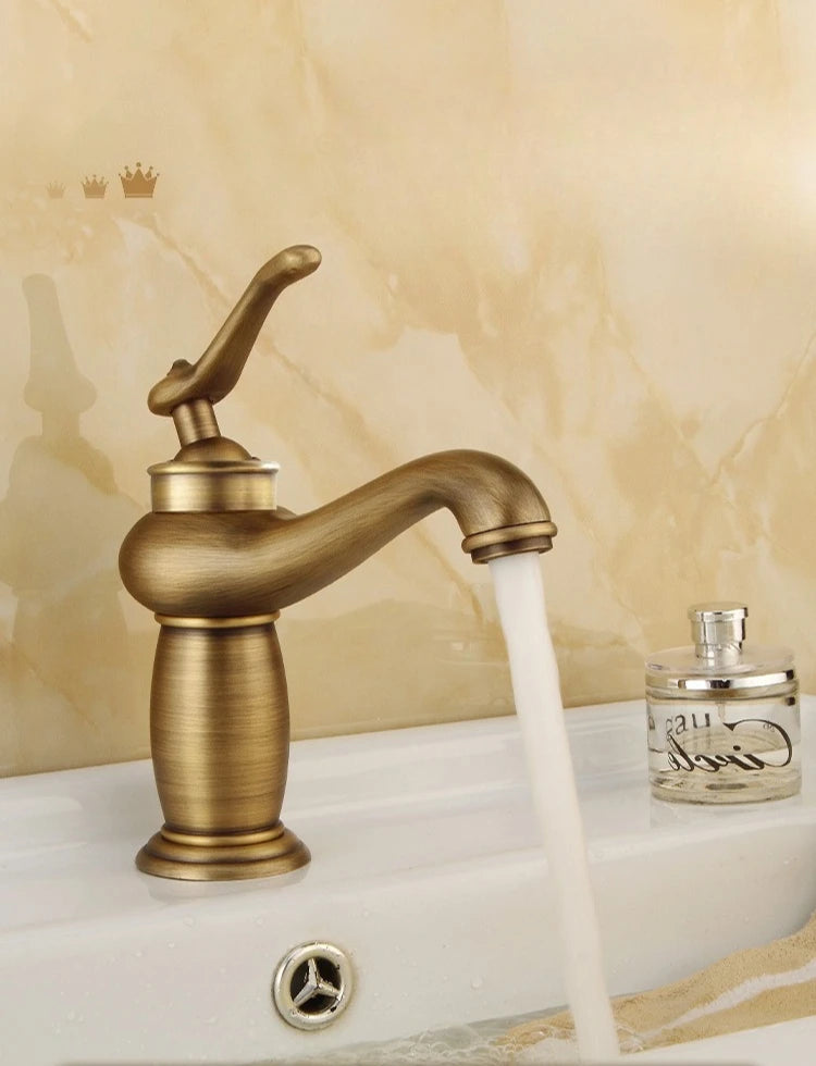 Luxury Europe Style Antique Gold Bathroom Basin Faucet