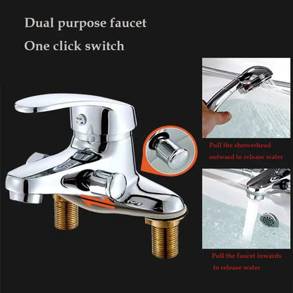 Two-Hole Bathroom Sink Faucet Zinc Alloy Dual Handle
