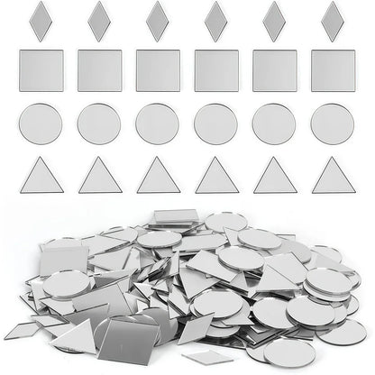 100pcs 5cm Diy Craft Mirror Stickers Leaf Shape
