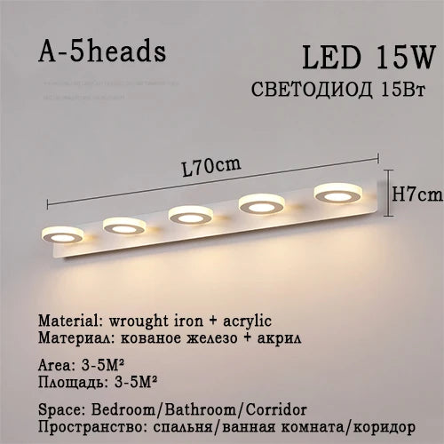 Led Bathroom Mirror Wall Lamp Vanity Light Waterproof
