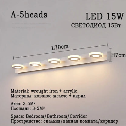 Led Bathroom Mirror Wall Lamp Vanity Light Waterproof