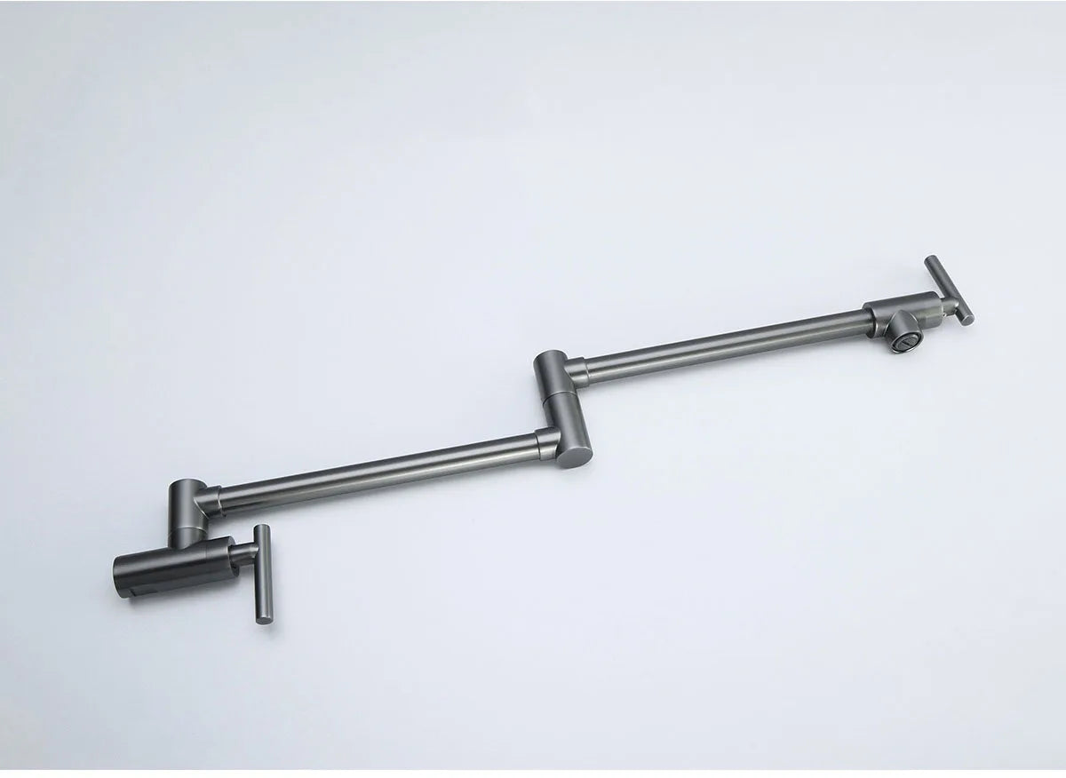 Black Wall Mounted Pot Filler Faucet Swivel Folding