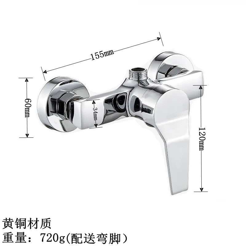 Brass Shower Faucet Mixer Valve Shower Head Hidden