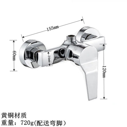 Brass Shower Faucet Mixer Valve Shower Head Hidden