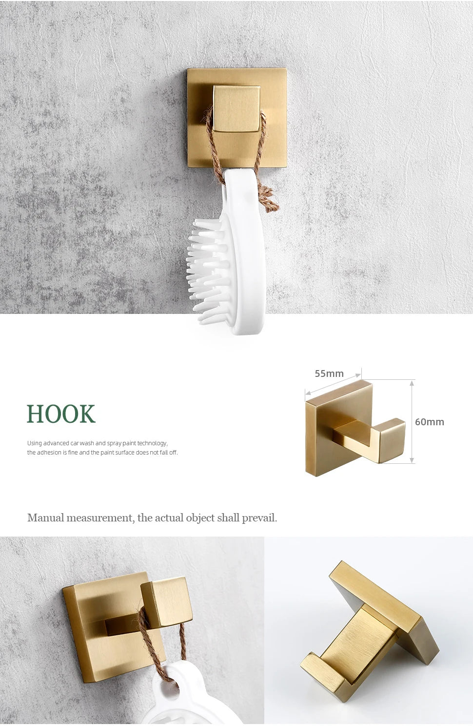 Matte Gold Towel Rack 304 Stainless Steel Towel