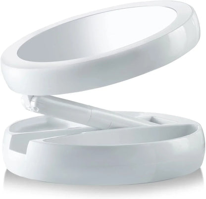 Makeup Mirror Light White Led Folding Rotating 10x