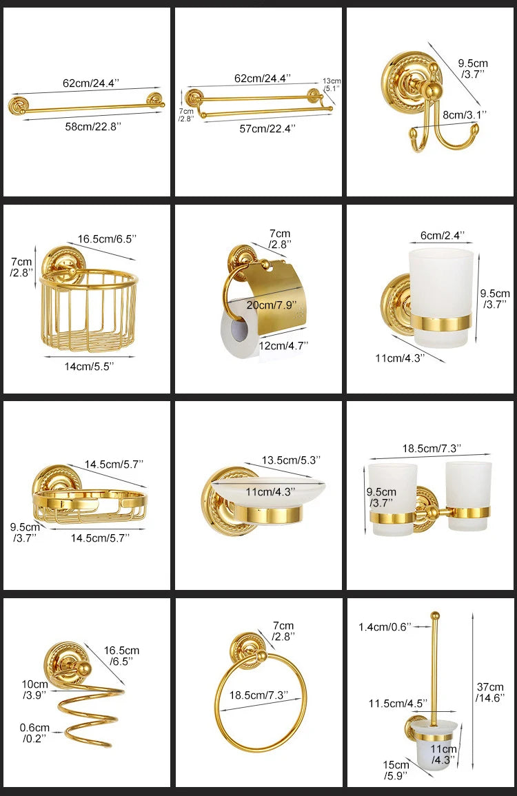Gold Bath Hardware Bathroom Shelf Soap Dish Toilet