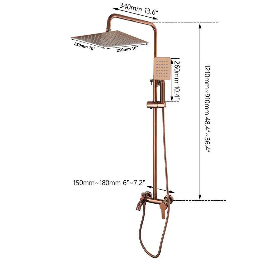 Zappo Solid Brass Rose Golden Shower Faucet Pink