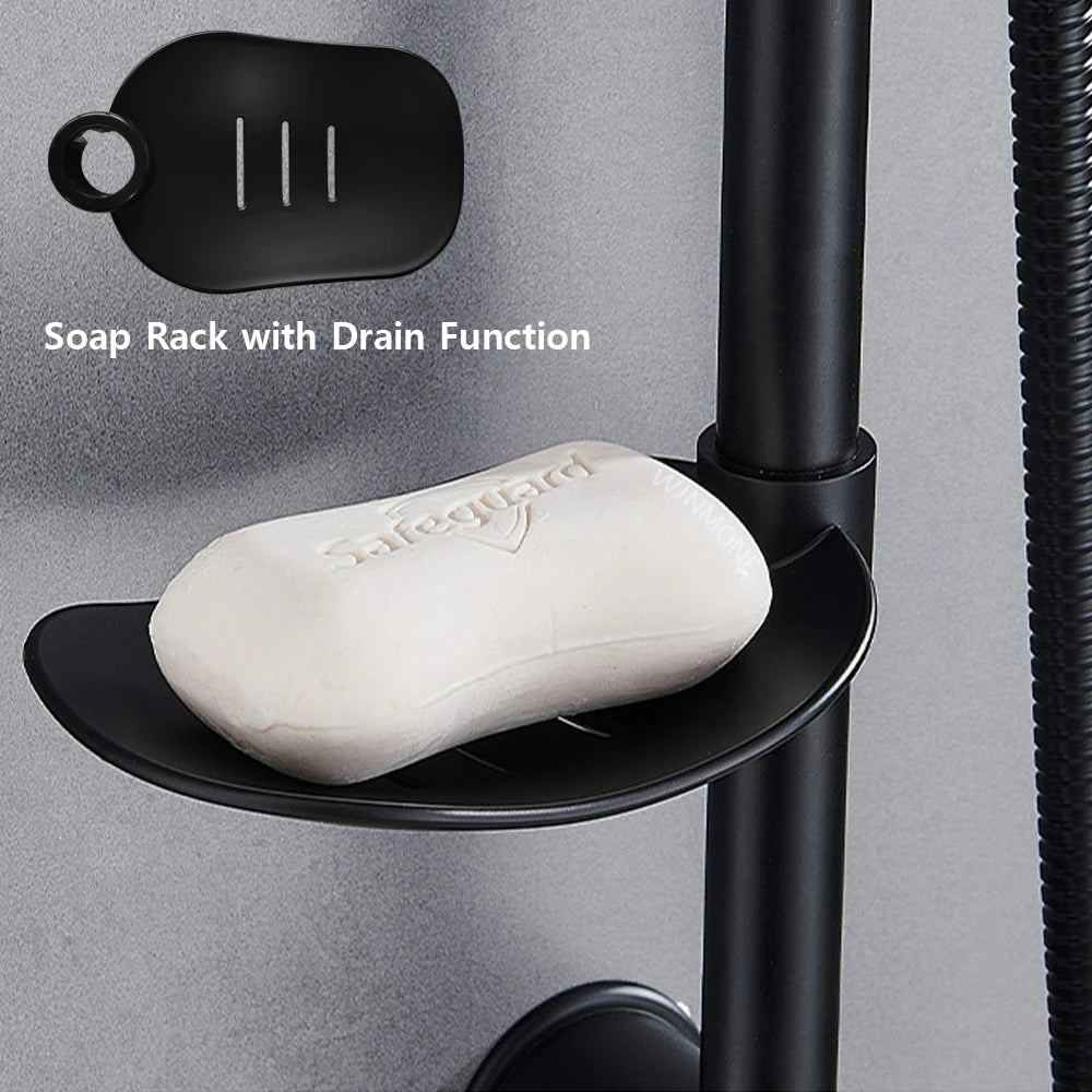 Black/Chrome Bathtub Split Rain Shower Handheld Bathroom Rainfall