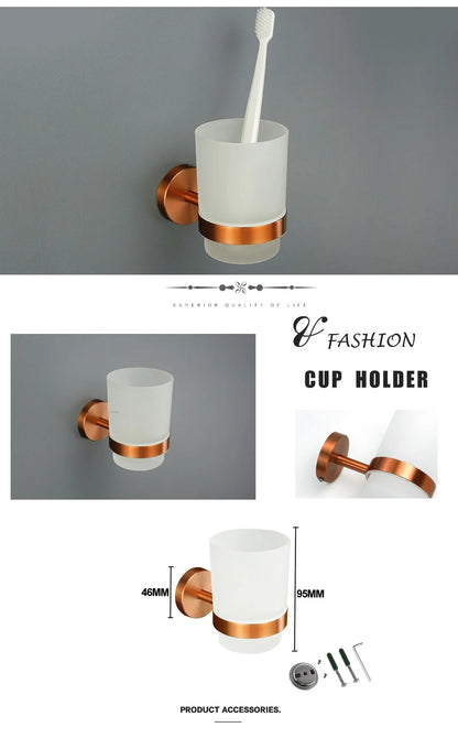 High Quality Brushed Rose Gold Bathroom Pendant Towel