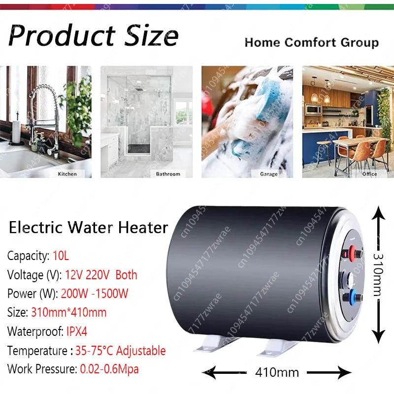 12v 220v Rv Boiler 1500w Universal Water Heater