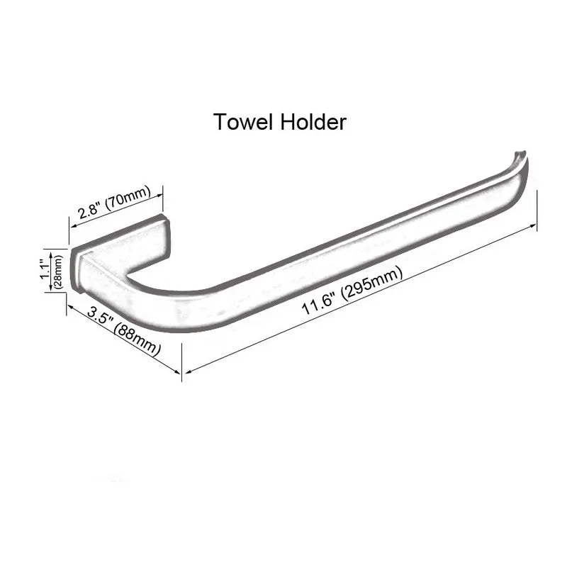 Polished Chrome Brass Square Bathroom Bath Hardware Towel