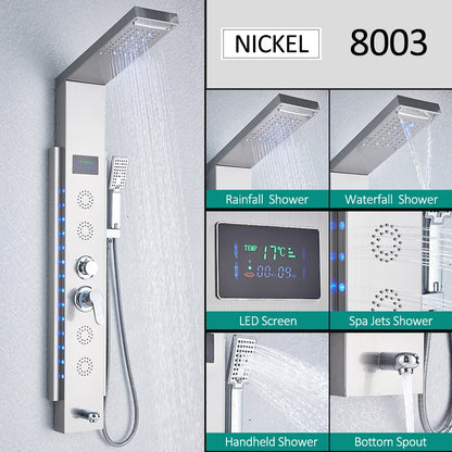 Led Shower Panel Tower System Rain Waterfall Shower
