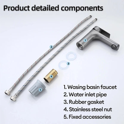 Brushed/Gray Bathroom Sink Faucet Cold Mixer Faucet Countertop