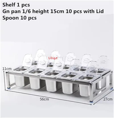 Stainless Steel Transparent Gn Pans Visible Food Exhibition