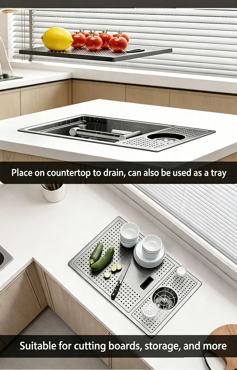 Cup Washer Hidden Bar Sinks Lid Multifunctionalstainless Steel