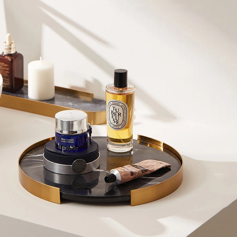 Scandinavian Decorative Natural Marble Tray Bathroom Luxury