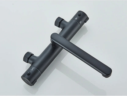Chrome Black Bathtub Faucet Wall Mounted Thermostatic Shower