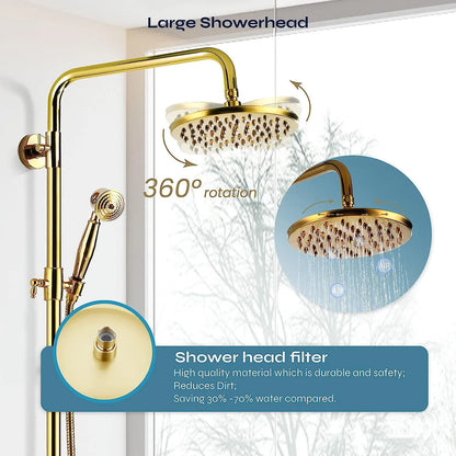 Kemaidi Gold Shower Faucet In Wall Stainless Steel
