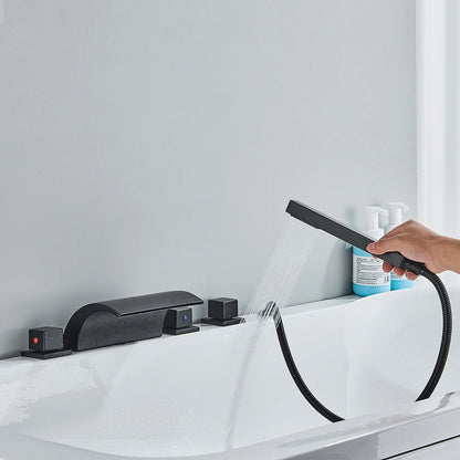 Bronze Black Waterfall Bathtub Faucet Led Light Bathtub
