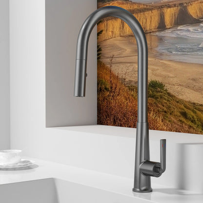 Brushed Gold Faucet Pull Out Sprayer Cold Water