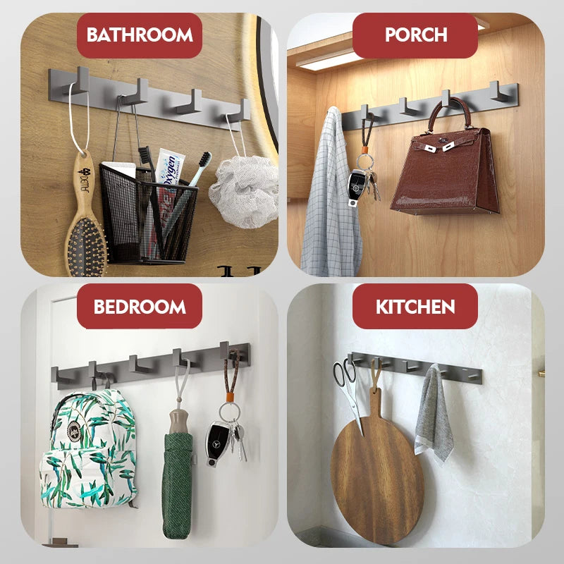 Bathroom Hardware Robe Hooks Matte Black/Gun Grey Color