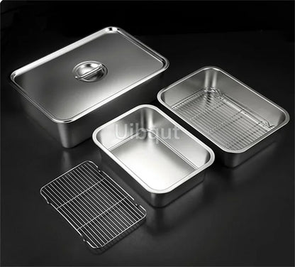 Deep Square Plate Basin Rack Pallet Stainless Steel