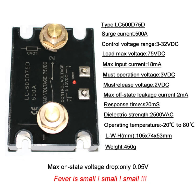 Dc Control Dc Solid State Relay 3-32vdc Control