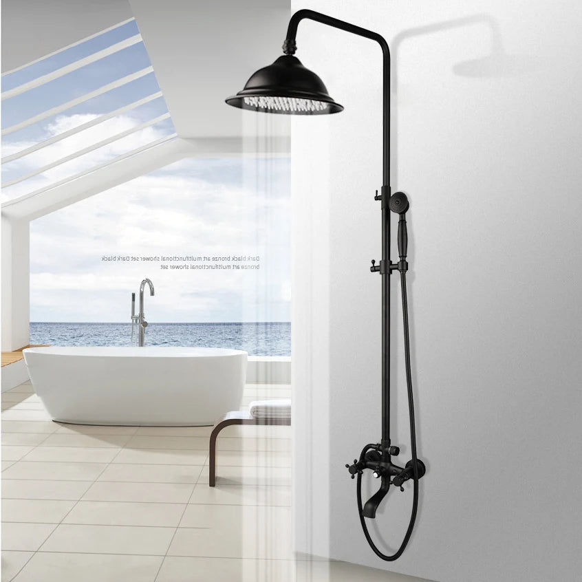 Kemaidi Bathroom Black Shower Wall Mounted Rainfall Shower