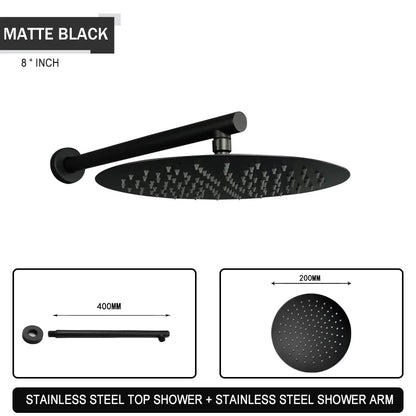 Brushed Gold Black Chrome Grey Overhead Shower Head