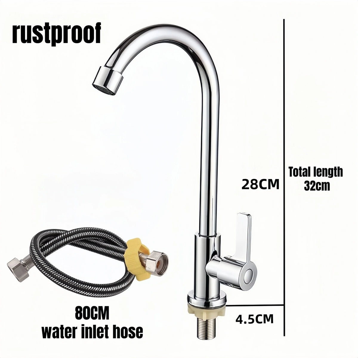 Cold Bathroom Basin Faucet 80cm Water Pipe Sink