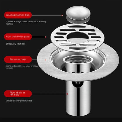 Stainless Steel Floor Drains Shower Anti-Odor Drainer Bathtub