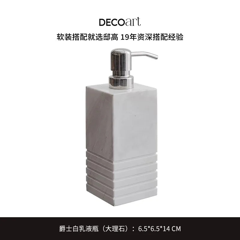 Marble Lotion Bottle Color-Blocked Leopard Print Mouthwash Cup