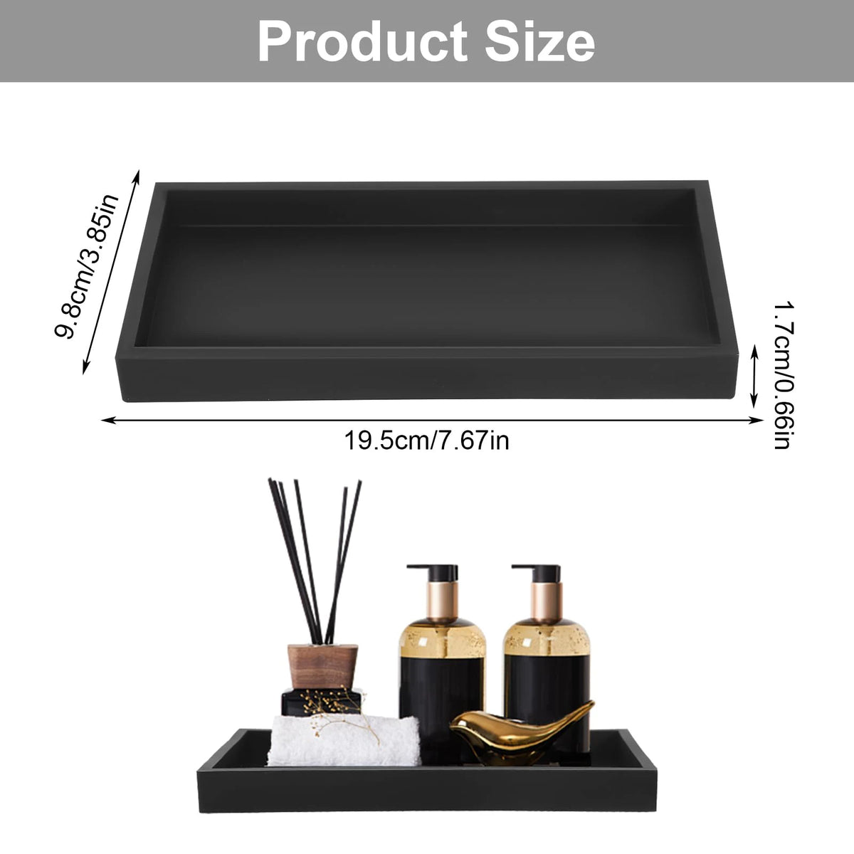Bathroom Counter Tray Thickened Silicone Bathroom Vanity Tray