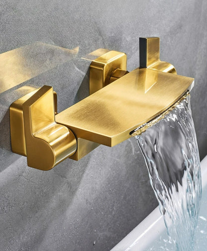 Brushed Gold Bath Shower Faucet Brass Bathtub Faucet