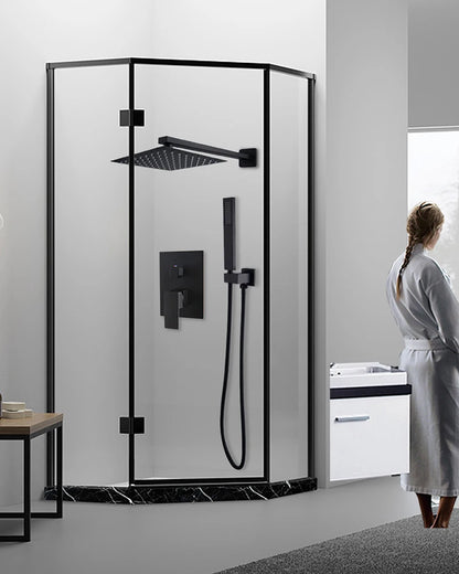 Kemaid Matte Black Rainfall Shower Faucet Systerm W/
