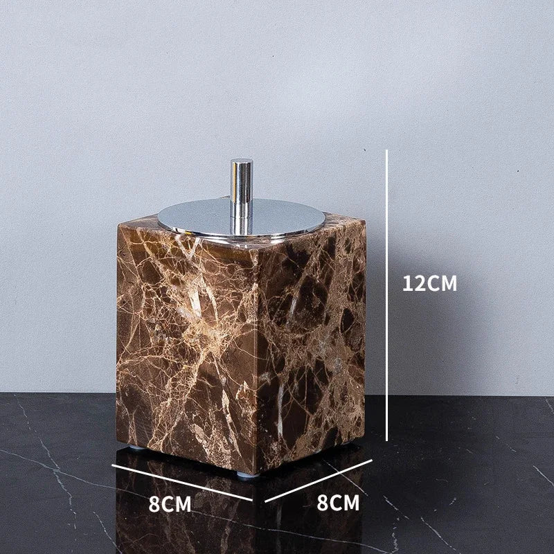 Dark Natural Marble Bathroom Brown Luxury Toothbrush Holder