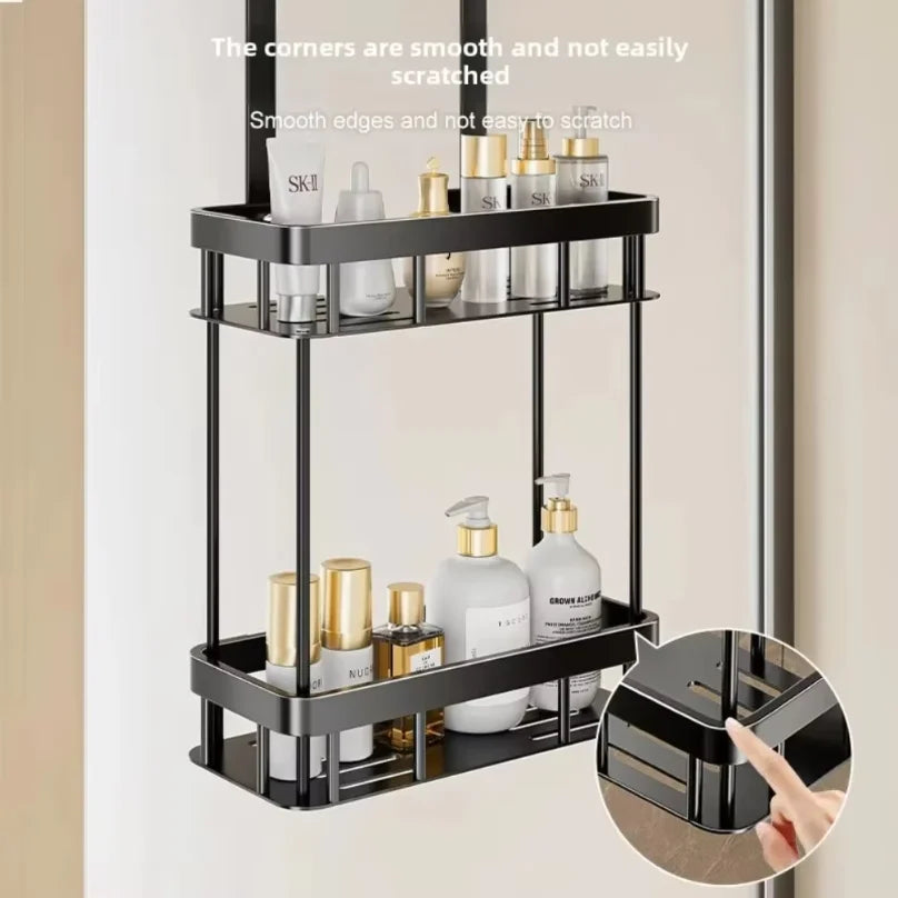 1pc 2-Tier Hanging Shower Caddy Over Door Bathroom